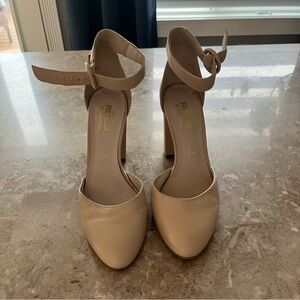 Le Chateau Beige leather Ankle Strap Heels
